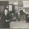 The weighmaster, his assistant and customers, weighing-in room, Aledo, Illinois