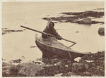 Esquimaux in his kayak ready for seal-hunting