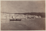 The steamer taking soundings in front of glacier