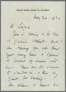 Lady Gregory collection of papers