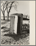 Outhouse in "Shantytown," Spencer, Iowa