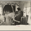 Interior of a shack in "Shantytown," Spencer, Iowa
