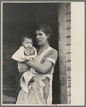 Mrs. Atkinson and baby. Atkinson rents from an estate and has eighty acres of very poor land on which to support his family of nine. Mrs. Atkinson walked fifteen miles to the relief office to get aid for the family, near Shannon City, Ringgold County, Iow