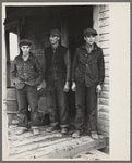 Alfred Atkinson and two of the eldest sons, near Shannon City, Ringgold County, Iowa