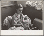 Woman and child, flood refugees in schoolhouse, Sikeston, Missouri