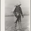 Levee worker during the flood, on a raw day with a thirty-mile wind. These men are very cold and almost exhausted from constant work