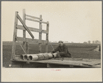 Tip Estes loading tile on a wagon, Fowler, Indiana