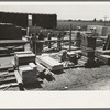 House plant. General view of precutting operation showing the precut material stacked and marked