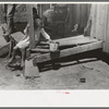 Detail of front porch of sharecropper cabin, Southeast Missouri Farms