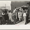 Group of farmers at peach auction, Sikeston, Missouri