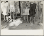 Feet and clothing of family of sharecropper, cut-over farmer of Mississippi bottoms