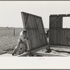 Barn erection, raising panel to sill, Southeast Missouri Farms Project