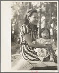 Young Indian mother and baby, blueberry camp, near Little Fork [i.e. Littlefork], Minnesota