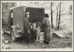Blueberry pickers preparing to go to the fields near Little Fork [i.e. Littlefork], Minnesota