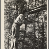 William Besson working on his drilling rig on location, near Winton, Minnesota