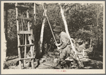 William Besson in the process of "drilling" near Winton, Minnesota