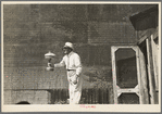 The auctioneer at S.W. Sparlin sale, Orth, Minnesota