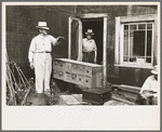 Auctioneer at S.W. Sparlin's sale, Orth, Minnesota