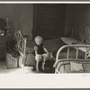 Child of Edwin Gorder in farmhouse bedroom, Williams County, North Dakota