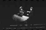 Joel Grey and unidentified in the stage production Cabaret