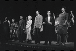 Edward Winter, Lotte Lenya, Jack Gilford, Jill Haworth, Bert Convy, Joel Grey, Peg Murray and ensemble in the stage production Cabaret