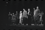Edward Winter, Lotte Lenya, Jack Gilford, Jill Haworth, Bert Convy, Joel Grey, Peg Murray and ensemble in the stage production Cabaret