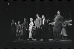 Edward Winter, Lotte Lenya, Jack Gilford, Jill Haworth, Bert Convy, Joel Grey, Peg Murray and ensemble in the stage production Cabaret
