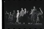 Edward Winter, Lotte Lenya, Jack Gilford, Jill Haworth, Bert Convy, Joel Grey, Peg Murray and ensemble in the stage production Cabaret