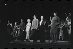 Edward Winter, Lotte Lenya, Jack Gilford, Jill Haworth, Bert Convy, Joel Grey, Peg Murray and ensemble in the stage production Cabaret