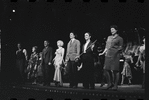 Edward Winter, Lotte Lenya, Jack Gilford, Jill Haworth, Bert Convy, Joel Grey, Peg Murray and ensemble in the stage production Cabaret