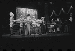 Jill Haworth [center], Bert Convy [right] and ensemble in the stage production Cabaret