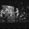 Jill Haworth [left], Bert Convy [right] and ensemble in the stage production Cabaret