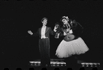 Joel Grey and unidentified in the stage production Cabaret