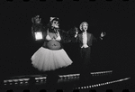 Joel Grey and unidentified in the stage production Cabaret
