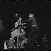 Jack Gilford [left], Jill Haworth [center] and ensemble in the stage production Cabaret