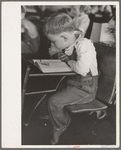 Child studying in school, Southeast Missouri Farms