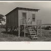 Type of house recently constructed on river side of levee, Caruthersville, Missouri