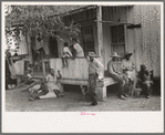 Group of Negro cotton pickers resting during lunch hour, Lehi, Arkansas