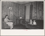 Living room in project home, Lake Dick, Arkansas