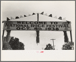 Banner of welcome to National Rice Festival, Crowley, Louisiana