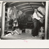 Interior of truck used for transportation of band instruments, Crowley, Louisiana