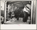 Interior of truck used for transportation of band instruments, Crowley, Louisiana