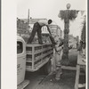 Unloading bottled drinks from truck, National Rice Festival, Crowley, Louisiana