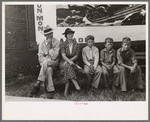 Family waiting for parade, National Rice Festival, Crowley, Louisiana