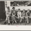 Family waiting for parade, National Rice Festival, Crowley, Louisiana