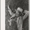 Farmer at National Rice Festival taking a rest, Crowley, Louisiana