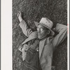 Farmer at National Rice Festival taking a rest, Crowley, Louisiana