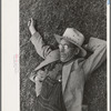 Farmer at National Rice Festival taking a rest, Crowley, Louisiana