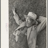 Farmer at National Rice Festival taking a rest, Crowley, Louisiana