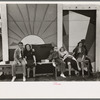 Group of tired people resting at state fair, Donaldsonville, Louisiana